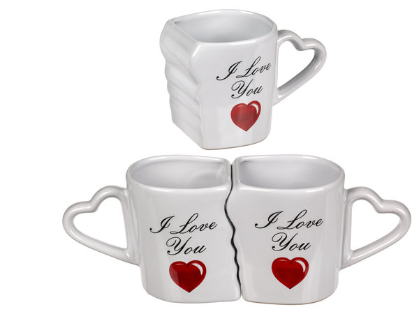 Set of 2 in gift box Double mug I love you 8.5x9cm Set of 2 in gift box Double mug I love you 8.5x9cm