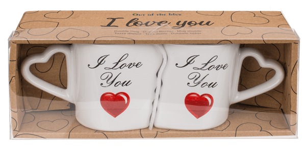 Set of 2 in gift box Double mug I love you 8.5x9cm Set of 2 in gift box Double mug I love you 8.5x9cm