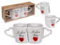 Lot de 2 en coffret cadeau Mug double je t'aime 8,5x9cm Lot de 2 en coffret cadeau Mug double je t'aime 8,5x9cm
