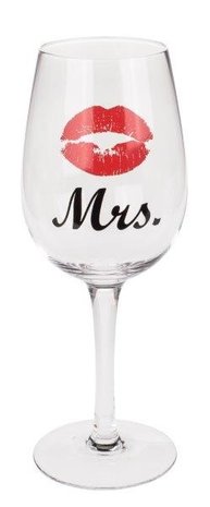 Set of 2 wine glasses Mrs & Mr