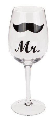 Set de 2 verres à vin Mrs & Mr