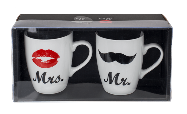 Set van 2 mokken Mrs & Mr