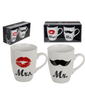 Set de 2 mugs Mrs & Mr Set de 2 mugs Mrs & Mr