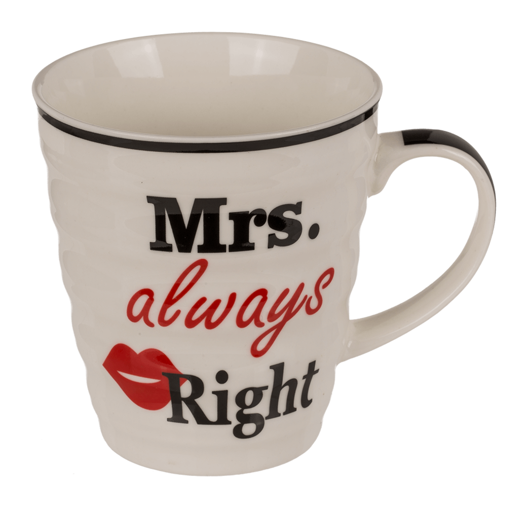 Set van 2 mokken Mrs always Right & Mr Right