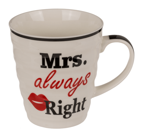 Set van 2 mokken Mrs always Right & Mr Right