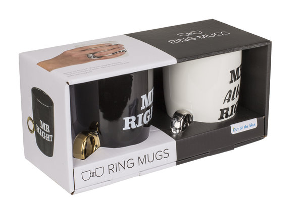 Set van 2 ringmokken Mrs alway right & Mr right
