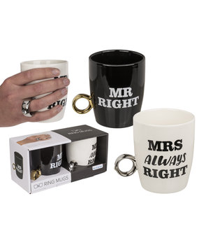 Set of 2 ring mugs Mrs alway right & Mr right Set of 2 ring mugs Mrs alway right & Mr right