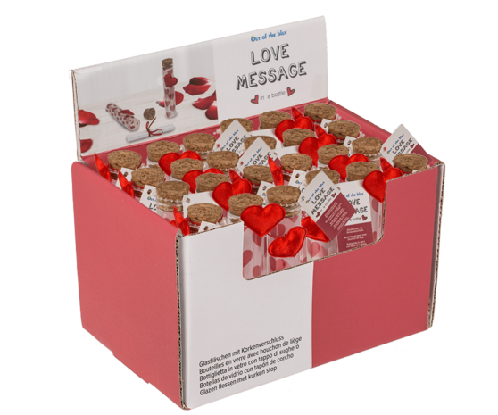 Display van 24 love message buisjes 11cm Display van 24 love message buisjes 11cm