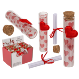 Présentoir de 24 tubes message d'amour 11cm Présentoir de 24 tubes message d'amour 11cm
