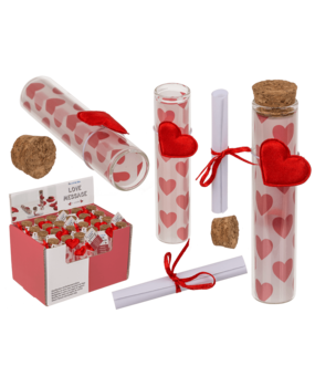 Display van 24 love message buisjes 11cm Display van 24 love message buisjes 11cm