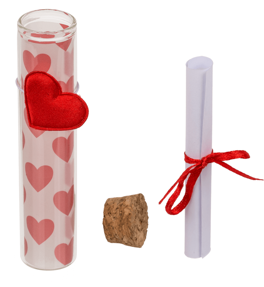 Display van 24 love message buisjes 11cm Display van 24 love message buisjes 11cm