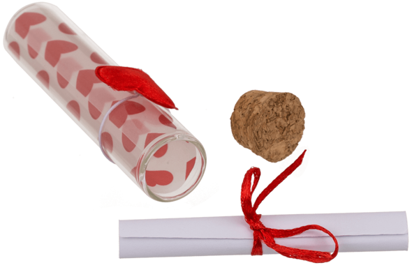 Display of 24 love message tubes 11cm
