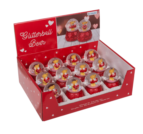Display of 12 glitter ball bears 6.7x5.5cm 2 assorted Display of 12 glitter ball bears 6.7x5.5cm 2 assorted