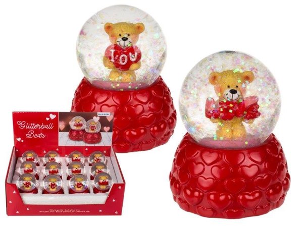 Display of 12 glitter ball bears 6.7x5.5cm 2 assorted Display of 12 glitter ball bears 6.7x5.5cm 2 assorted