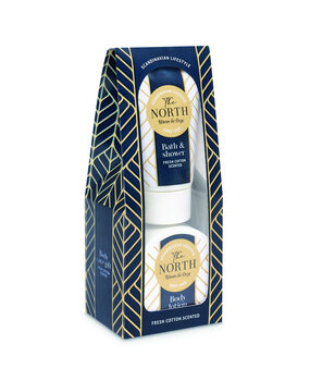 The North bath gift set in printed paper package The North bath gift set in printed paper package