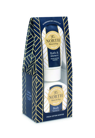The North bath gift set in printed paper package The North bath gift set in printed paper package