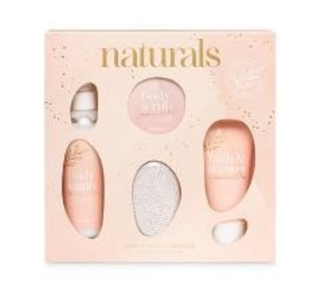Coffret de bain Naturals dans une boîte cadeau en papier mat Coffret de bain Naturals dans une boîte cadeau en papier mat
