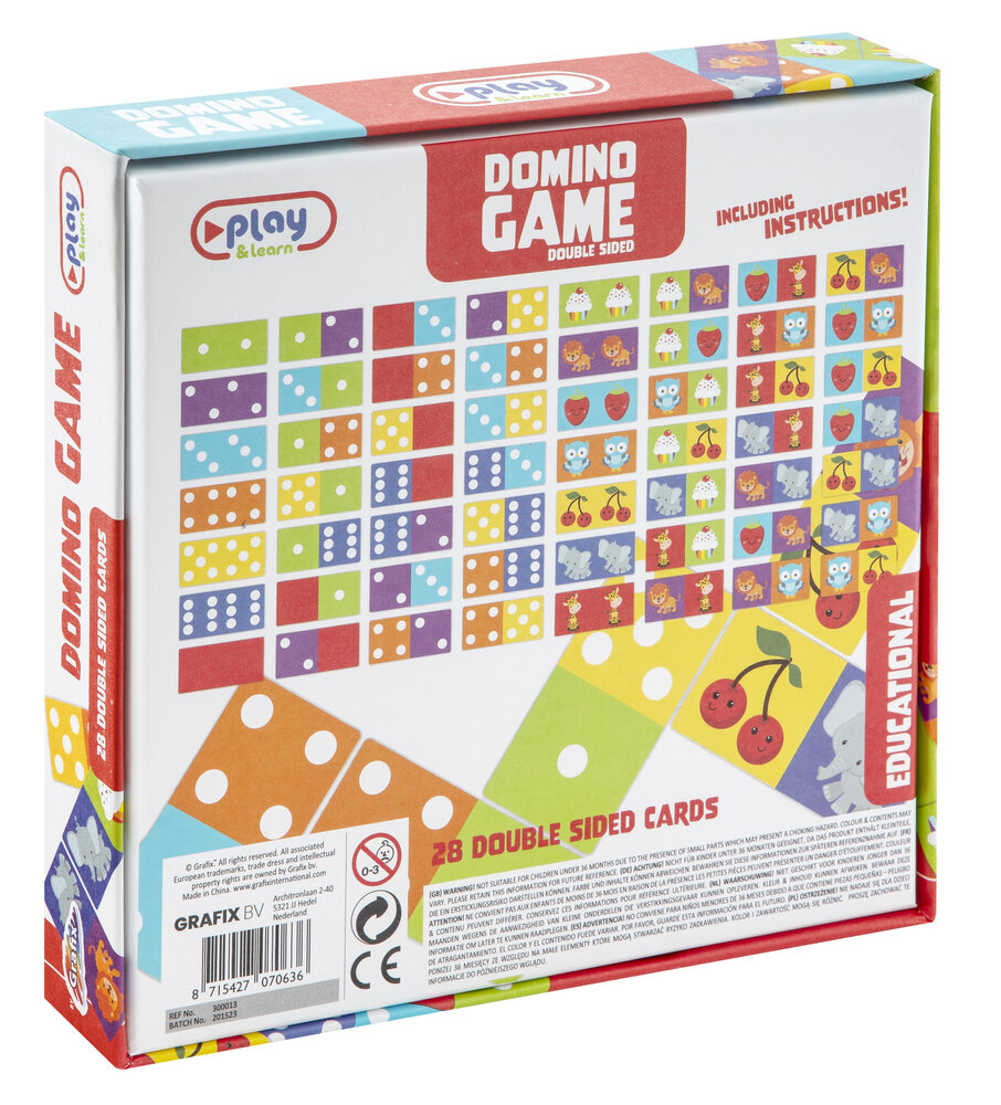 Jeu de dominos Play & Learn double face Jeu de dominos Play & Learn double face