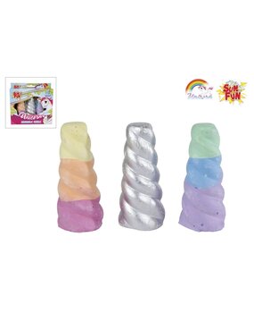 Sun Fun Unicorn hoorn stoepkrijt 3 stuks 8cm Sun Fun Unicorn hoorn stoepkrijt 3 stuks 8cm