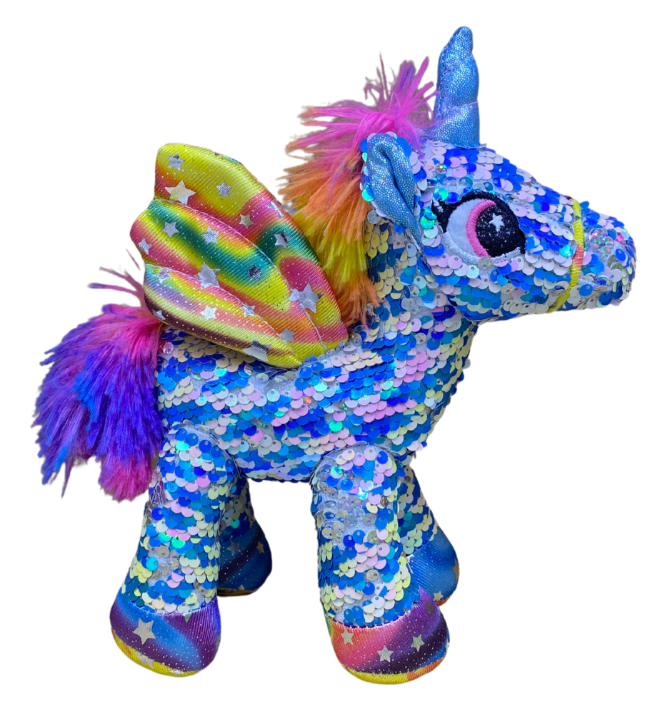 Glitter pins unicorn plush 26cm, 3 colours assorted Glitter pins unicorn plush 26cm, 3 colours assorted