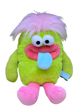 Monster pluche met magnetische tong 30cm, 2 kleuren assortie Monster pluche met magnetische tong 30cm, 2 kleuren assortie