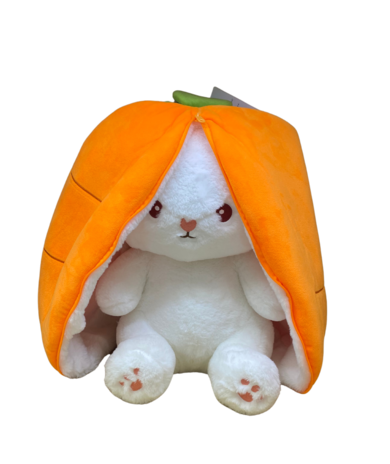 Lapin en peluche avec oreilles en carotte zippée Petit 20cm Lapin en peluche avec oreilles en carotte zippée Petit 20cm