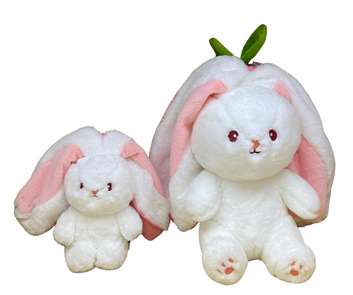 Rabbit plush with ears in zipped carrot Small 20cm Rabbit plush with ears in zipped carrot Small 20cm