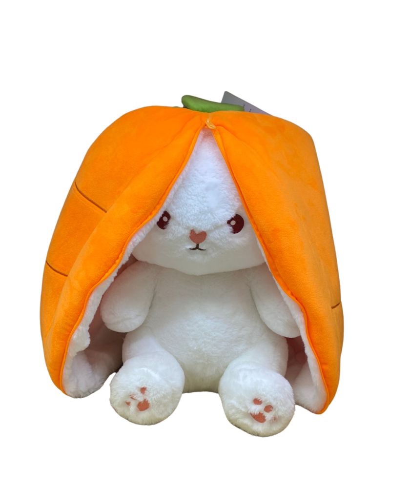 Lapin en peluche avec oreilles en carotte zippée Medium 30cm Lapin en peluche avec oreilles en carotte zippée Medium 30cm
