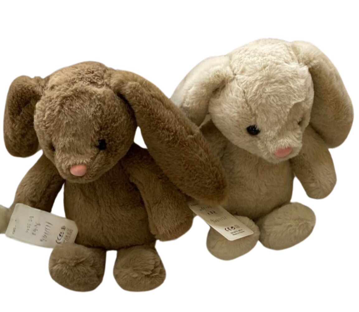Peluche lièvre 30cm, 2 couleurs assorties Peluche lièvre 30cm, 2 couleurs assorties