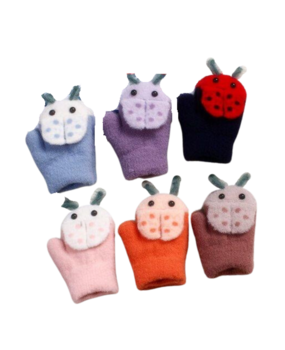 BellaBelga - Belgisch merk Moufle enfant - Petite coccinelle - Couleurs mélangées