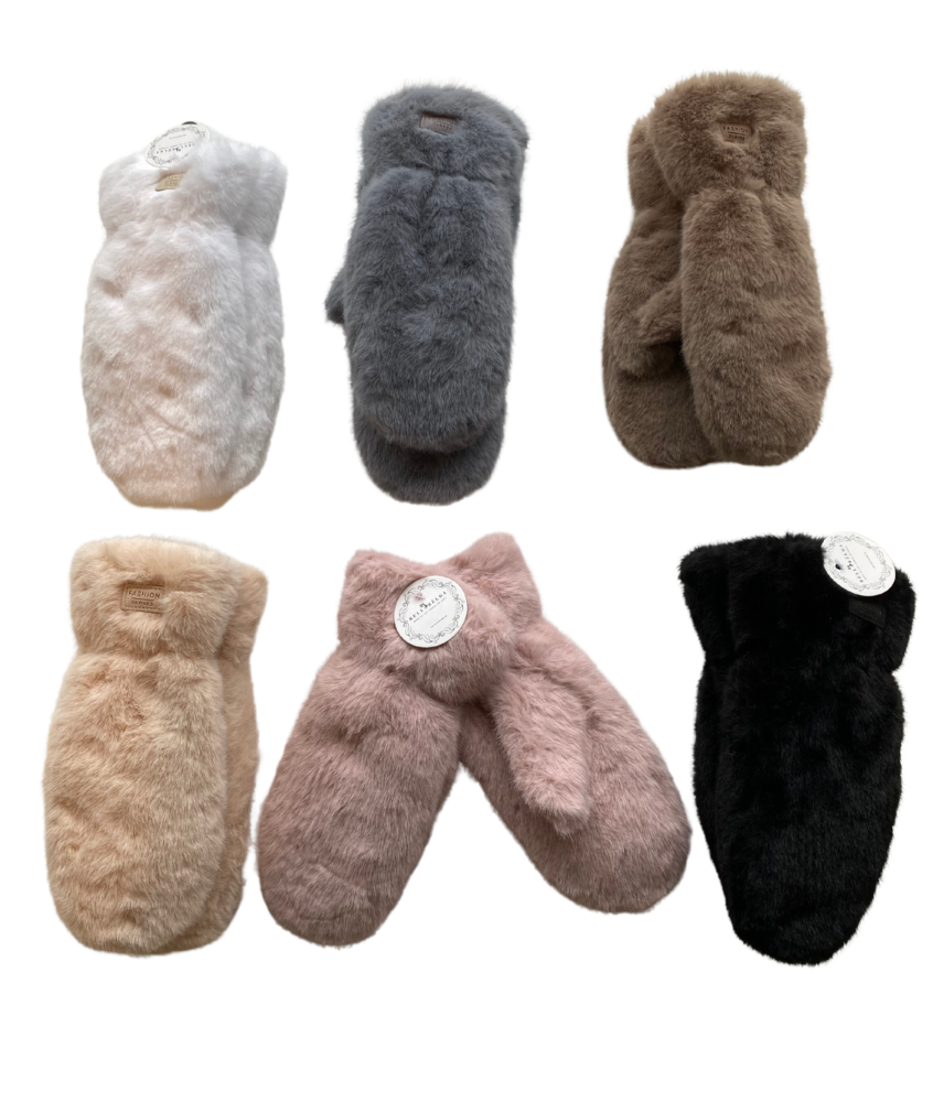 BellaBelga - Belgisch merk Ladies' mitt - Fluffy Fake Fur - mixed colours BellaBelga - Belgisch merk Ladies' mitt - Fluffy Fake Fur - mixed colours