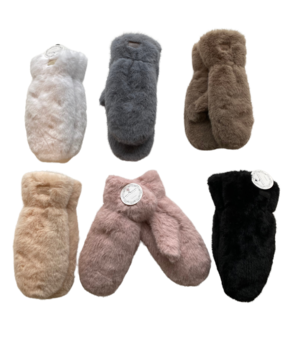 BellaBelga - Belgisch merk Moufle pour dames - Fluffy Fake Fur - couleurs mélangées BellaBelga - Belgisch merk Moufle pour dames - Fluffy Fake Fur - couleurs mélangées