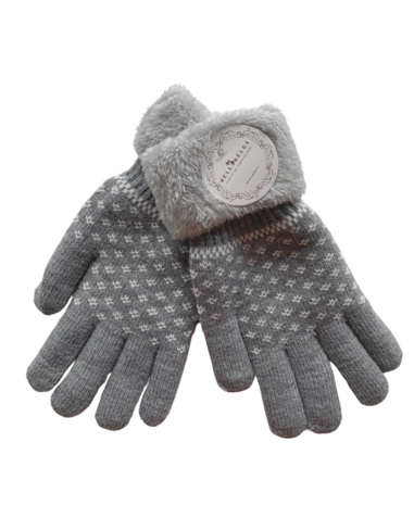BellaBelga - Belgisch merk Women's glove - Dots Warmth (with fur inside) - mix colours BellaBelga - Belgisch merk Women's glove - Dots Warmth (with fur inside) - mix colours