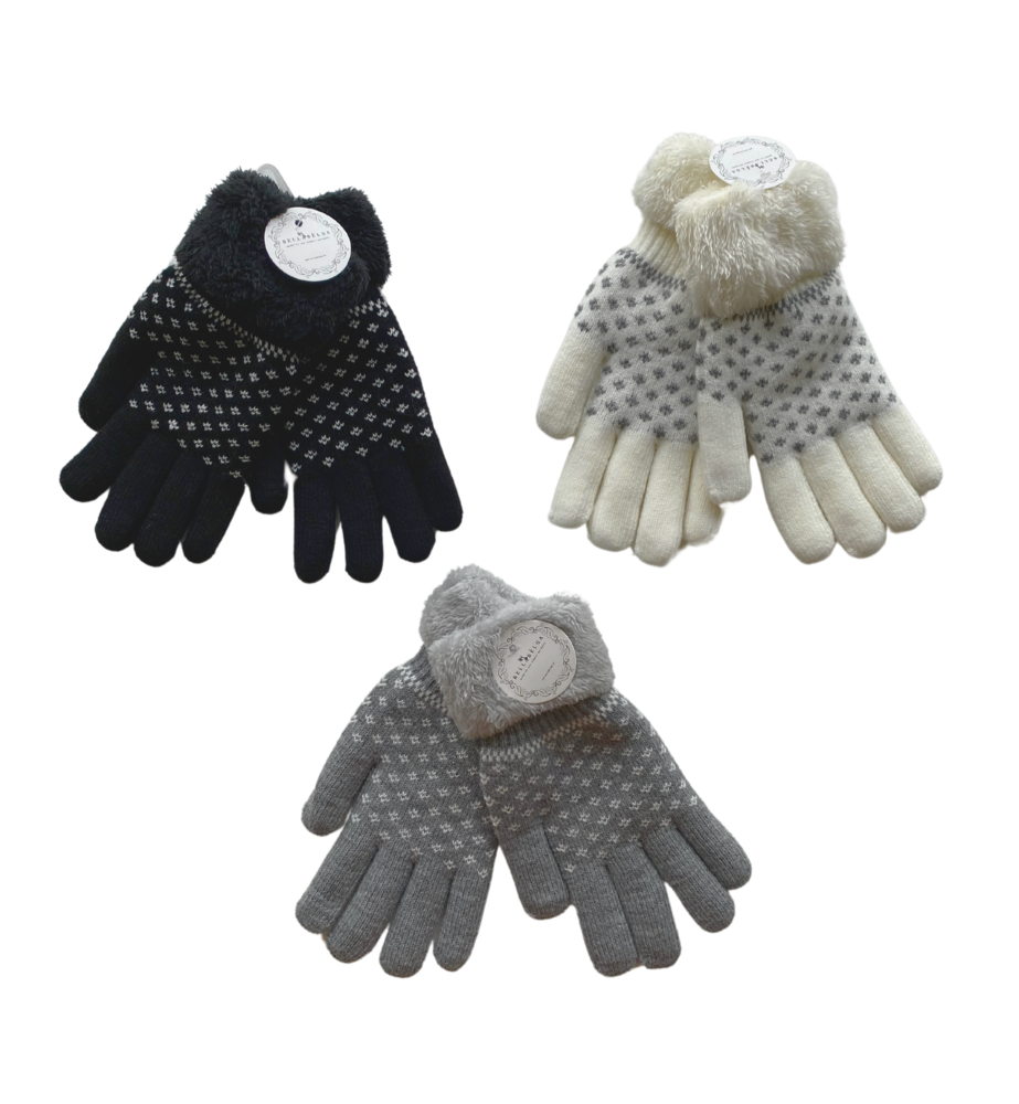 BellaBelga Belgisch merk Gant femme Dots Warmth avec fourrure a l interieur melange de couleurs