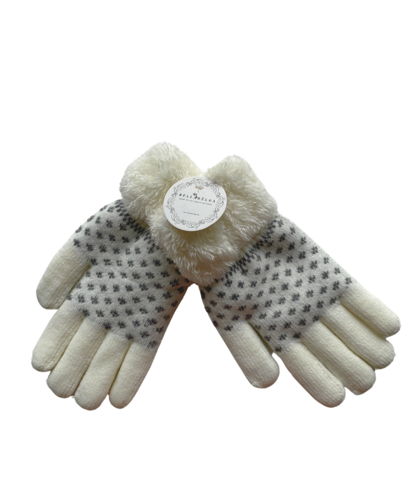 BellaBelga - Belgisch merk Women's glove - Dots Warmth (with fur inside) - mix colours BellaBelga - Belgisch merk Women's glove - Dots Warmth (with fur inside) - mix colours