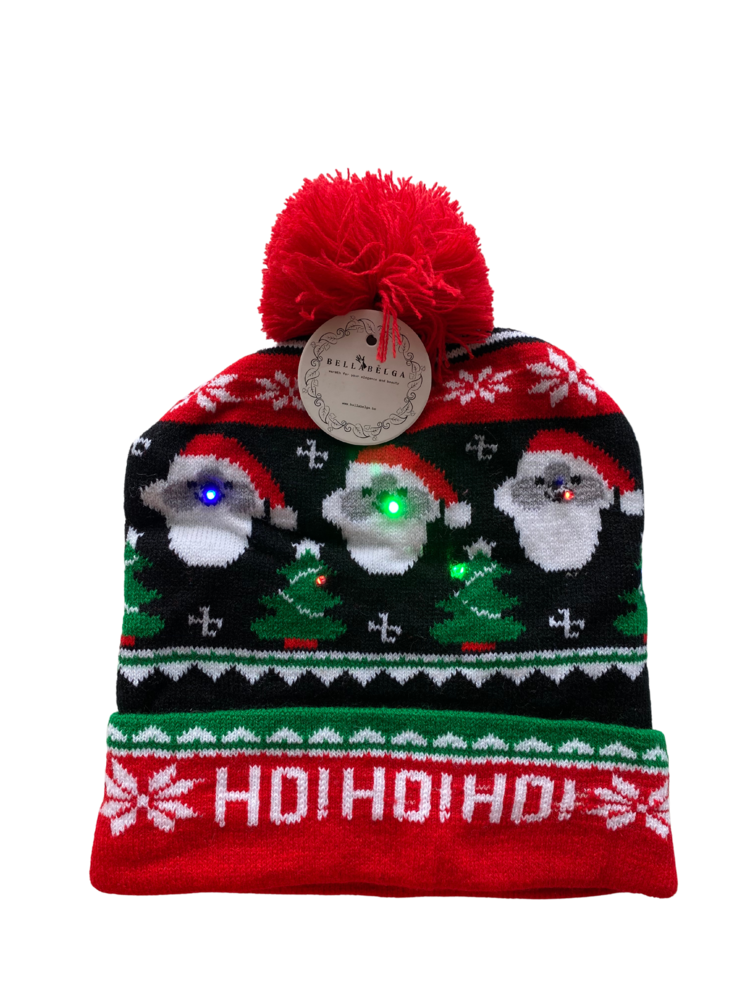 BellaBelga - Belgisch merk Bonnet de Noël avec lumières - Unisexe - mélange de couleurs BellaBelga - Belgisch merk Bonnet de Noël avec lumières - Unisexe - mélange de couleurs