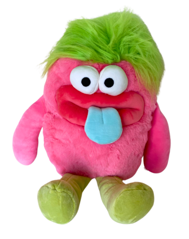 Monster pluche met magnetische tong 30cm, 2 kleuren assortie Monster pluche met magnetische tong 30cm, 2 kleuren assortie