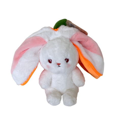 Rabbit plush with ears in zipped carrot Small 20cm Rabbit plush with ears in zipped carrot Small 20cm