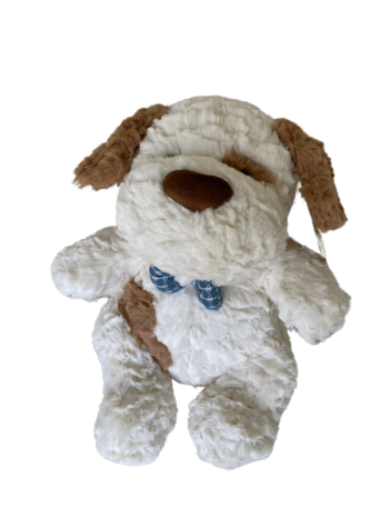 Dier met strik pluche 30cm, 2 assortie