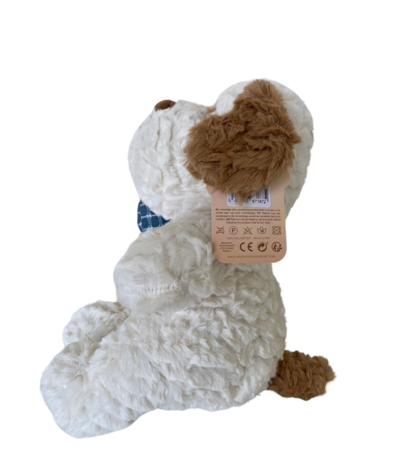 Dier met strik pluche 30cm, 2 assortie