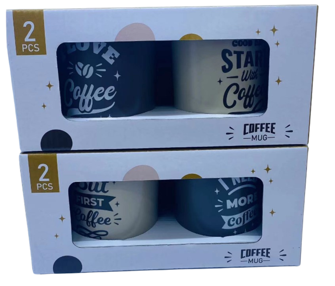 Coffret de 2 mugs Coffee time - 2 assortis