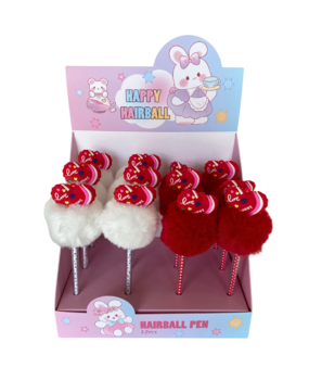 Display of Pompom ball pen LOVE of 12 pieces Display of Pompom ball pen LOVE of 12 pieces