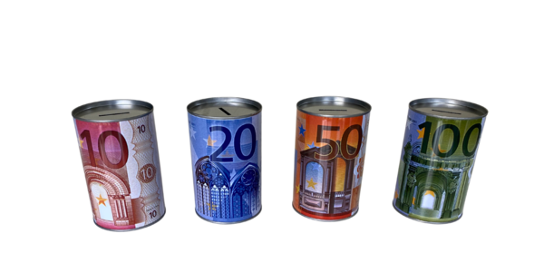 Spaarblik Euro's - Mix kleuren Spaarblik Euro's - Mix kleuren