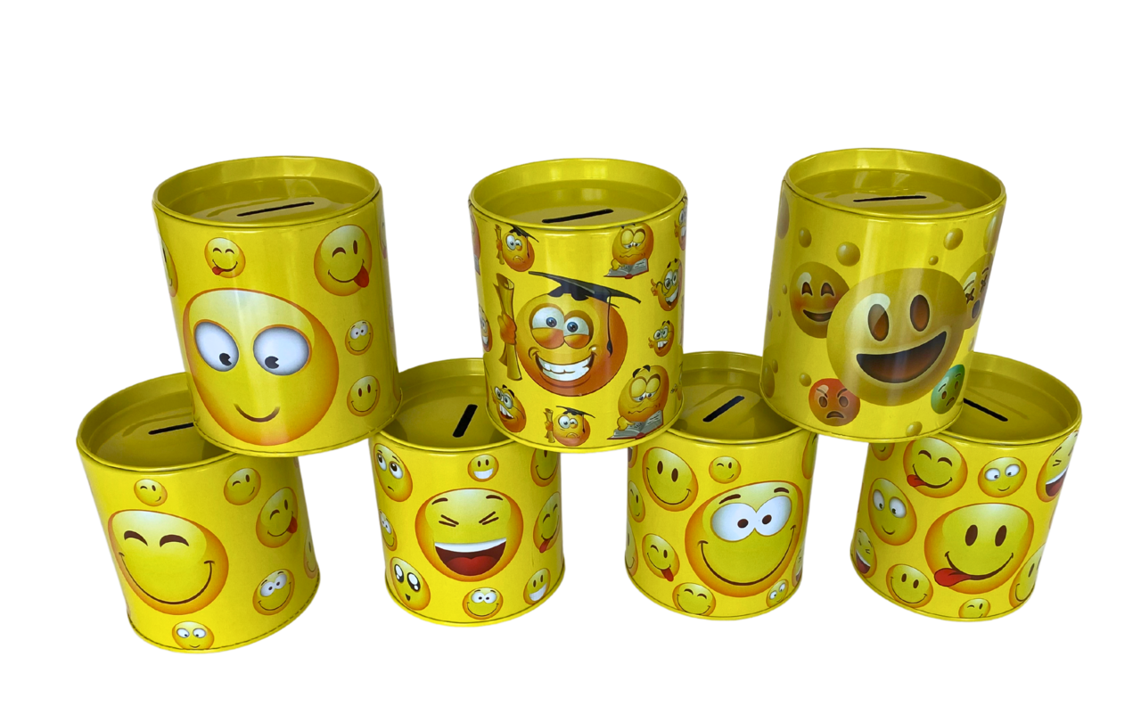 Spaarblik Smiley - Mix kleuren Spaarblik Smiley - Mix kleuren