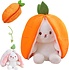 Rabbit plush with ears in zipped carrot Small 20cm Rabbit plush with ears in zipped carrot Small 20cm