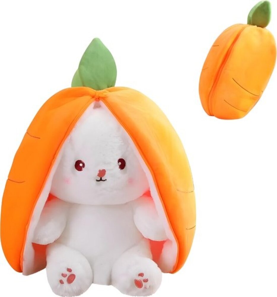 Rabbit plush with ears in zipped carrot Medium 30cm Rabbit plush with ears in zipped carrot Medium 30cm