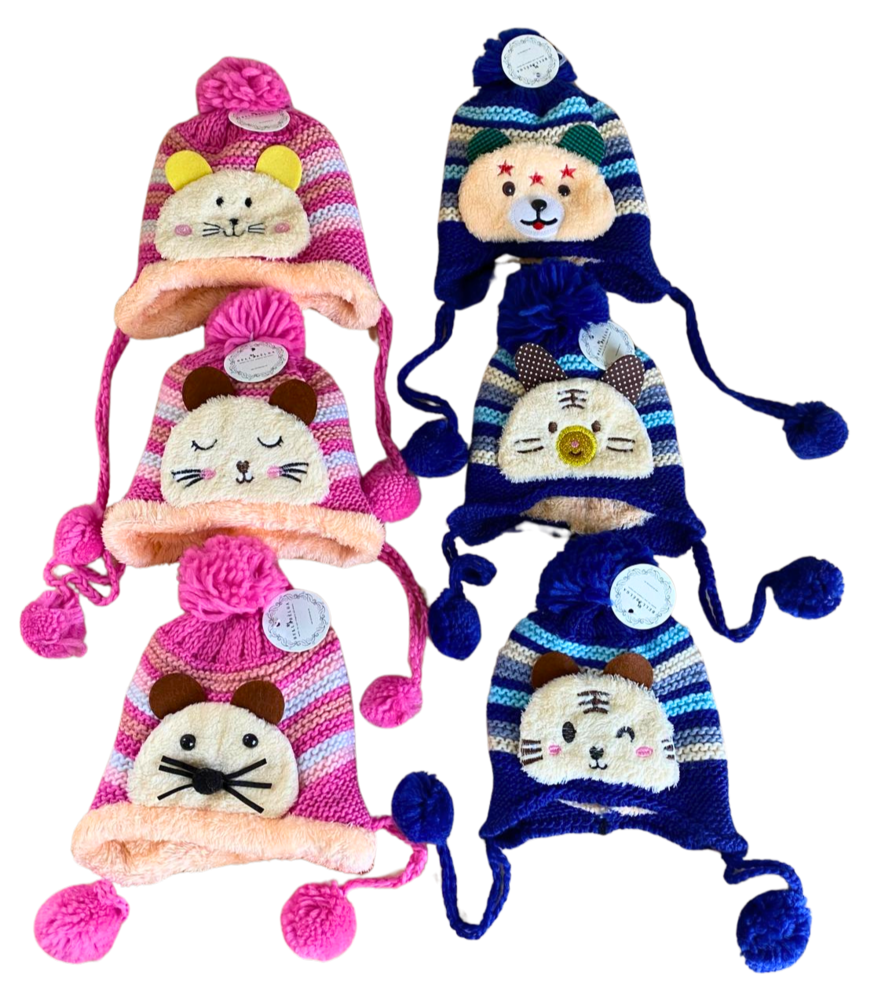 BellaBelga - Belgisch merk Kidsmuts Stretch - Dog/Cat face - 6 mix kleuren BellaBelga - Belgisch merk Kidsmuts Stretch - Dog/Cat face - 6 mix kleuren