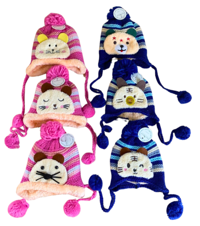 BellaBelga - Belgisch merk Bonnet enfant Stretch - Visage de chien/chat - 6 couleurs mélangées BellaBelga - Belgisch merk Bonnet enfant Stretch - Visage de chien/chat - 6 couleurs mélangées