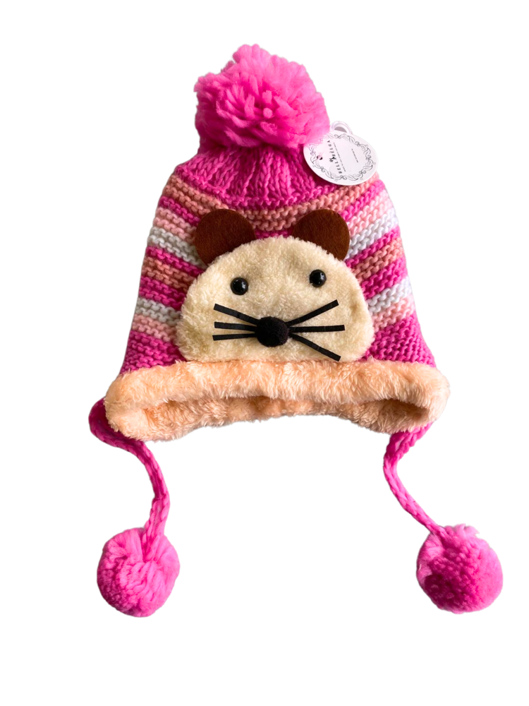 BellaBelga - Belgisch merk Bonnet enfant Stretch - Visage de chien/chat - 6 couleurs mélangées BellaBelga - Belgisch merk Bonnet enfant Stretch - Visage de chien/chat - 6 couleurs mélangées