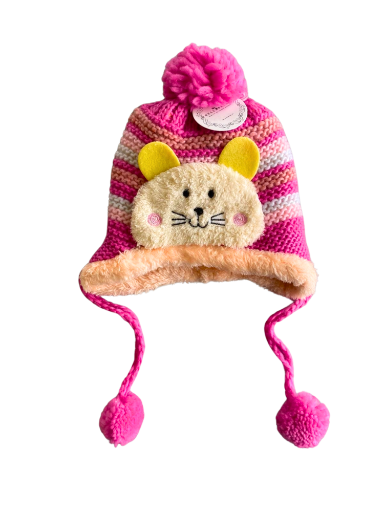 BellaBelga - Belgisch merk Bonnet enfant Stretch - Visage de chien/chat - 6 couleurs mélangées BellaBelga - Belgisch merk Bonnet enfant Stretch - Visage de chien/chat - 6 couleurs mélangées